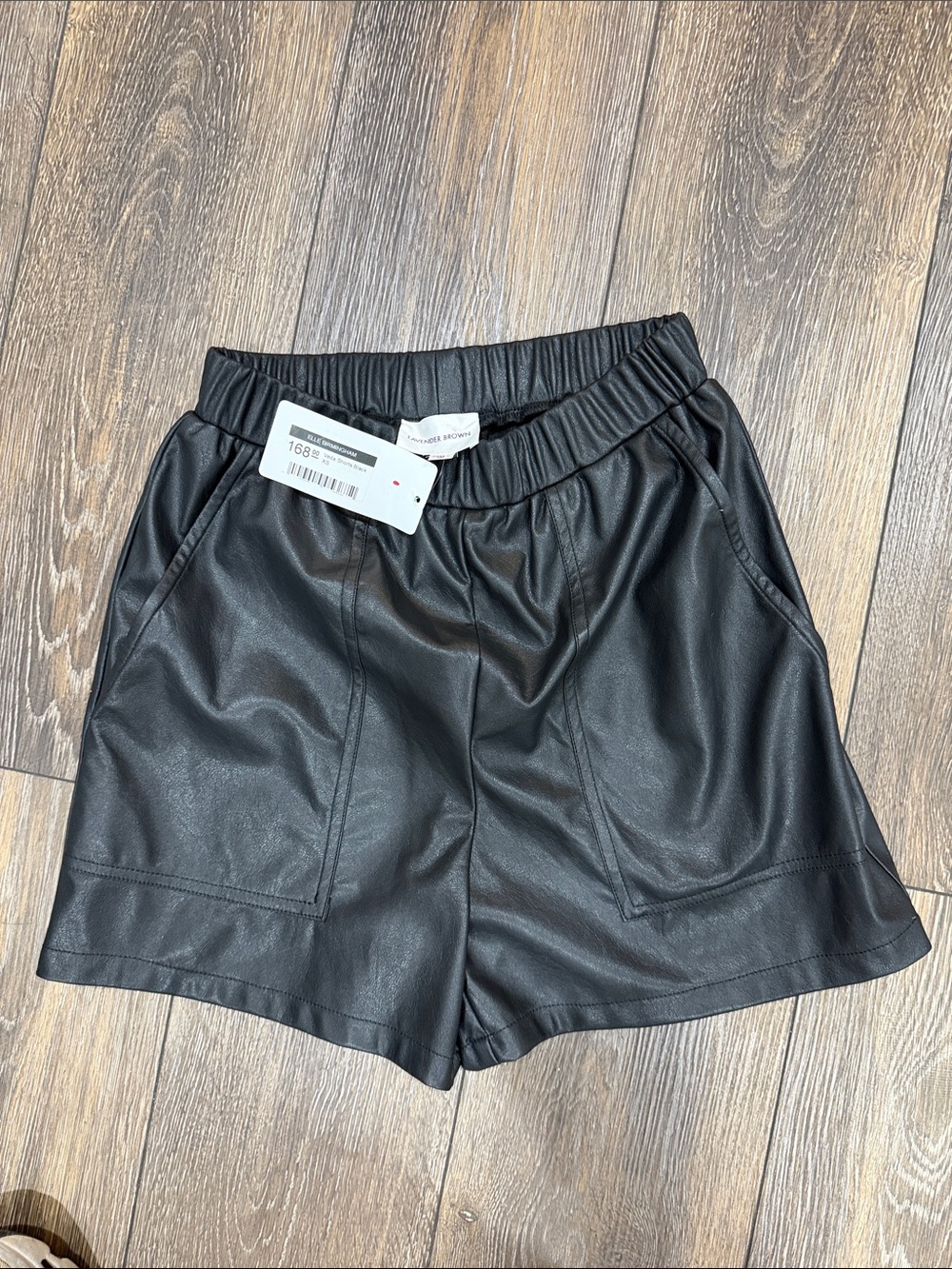 Lavender Brown Black High-Waist Faux Leather Shorts